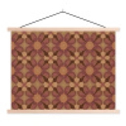 Retro - Bloemen - Bruin textielposter latten blank klein 122 -3d