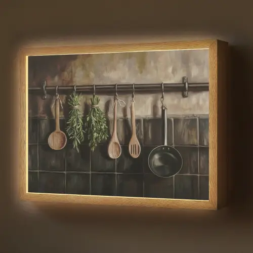 Keukengerei - Rustiek - Tegels - Kruiden Light Box met batterij (Wandlamp) middel -z3d_website
