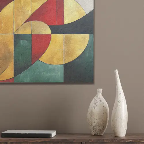 Abstract - Kerst - Goud - Rood - Groen PET vilt klein -sfeer6_closeup