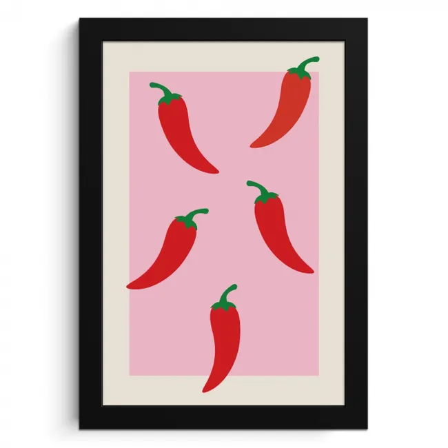Pepers - Rood - Illustratie KitchenYeah - Keuken - Fotolijst klein -3d