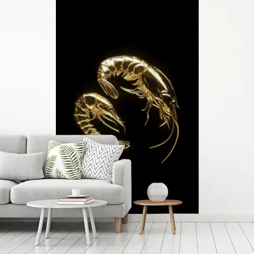 Garnalen - Zwart - Goud - Dieren fotobehang vinyl groot -woonkamer