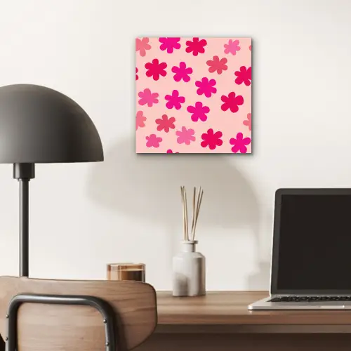 Bloemen - Patroon - Roze aluminium wit klein -sfeer5
