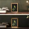 Parkiet - Tak - Bladeren - Geel Light Box met kabel (Tafellamp) klein -sfeer3
