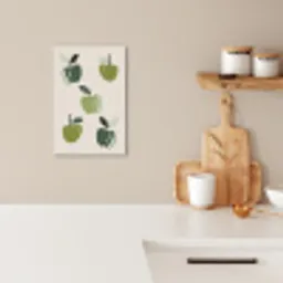 Appels - Groen - Illustratie - Bladeren KitchenYeah - Keuken - Canvas klein -sfeer1