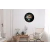 Roze - Bloemen - Vaas - Kleuren Wandcirkel aluminium klein -woonkamer