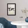 Wereldkaart - Zwart - Inkt fotolijst zwart zonder passe partout klein -sfeer4