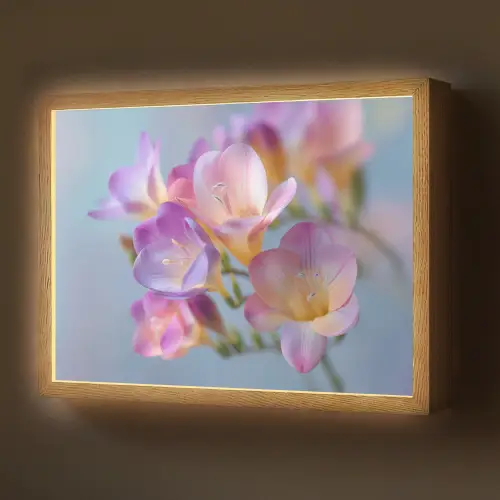 Bloemen - Paars - Overloop - Meeldraden Light Box met batterij (Wandlamp) middel -z3d_website