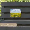 Uitgestrekt veld zonnebloemen onder een blauwe hemel tuinposter los doek klein -sfeer3