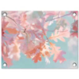 Eikenbladeren - Takken - Roze tuinposter los doek klein -3d