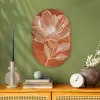 Bloem - Minimalistisch - Wit Wandcirkel Ovaal Forex klein -sfeer2