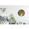 Doorkijk - Bloemen - Pad - Natuur Wandcirkel aluminium klein -kinderkamer