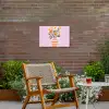 Vaas - Gestreept - Bloemen - Oranje Tuinposter op houten frame 2 cm dik klein -sfeer3