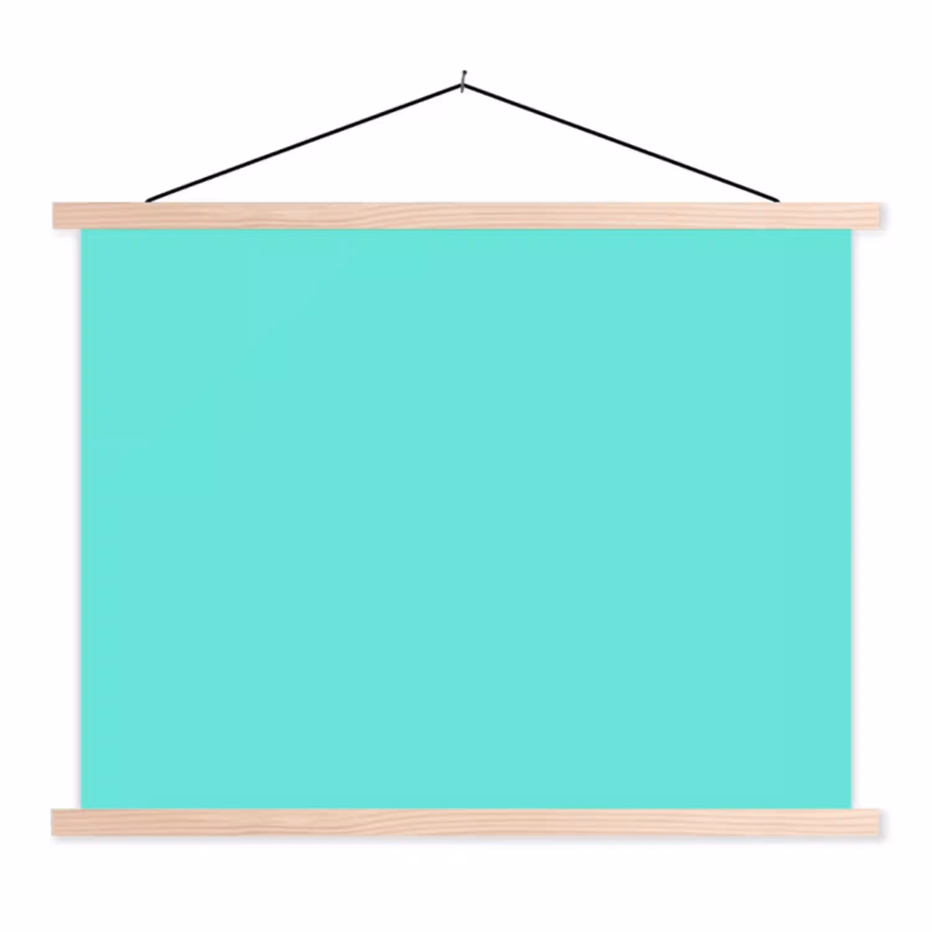Electric - Cyan - Turkoois textielposter latten blank klein 122 -3d