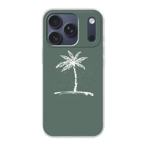 Palmboom - Wit - Groen - Tropisch Telefoonhoesje iPhone 17 Pro klein -3d