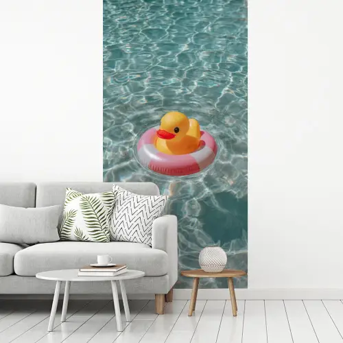 Badeend - Zwemband - Geel fotobehang vinyl groot -woonkamer