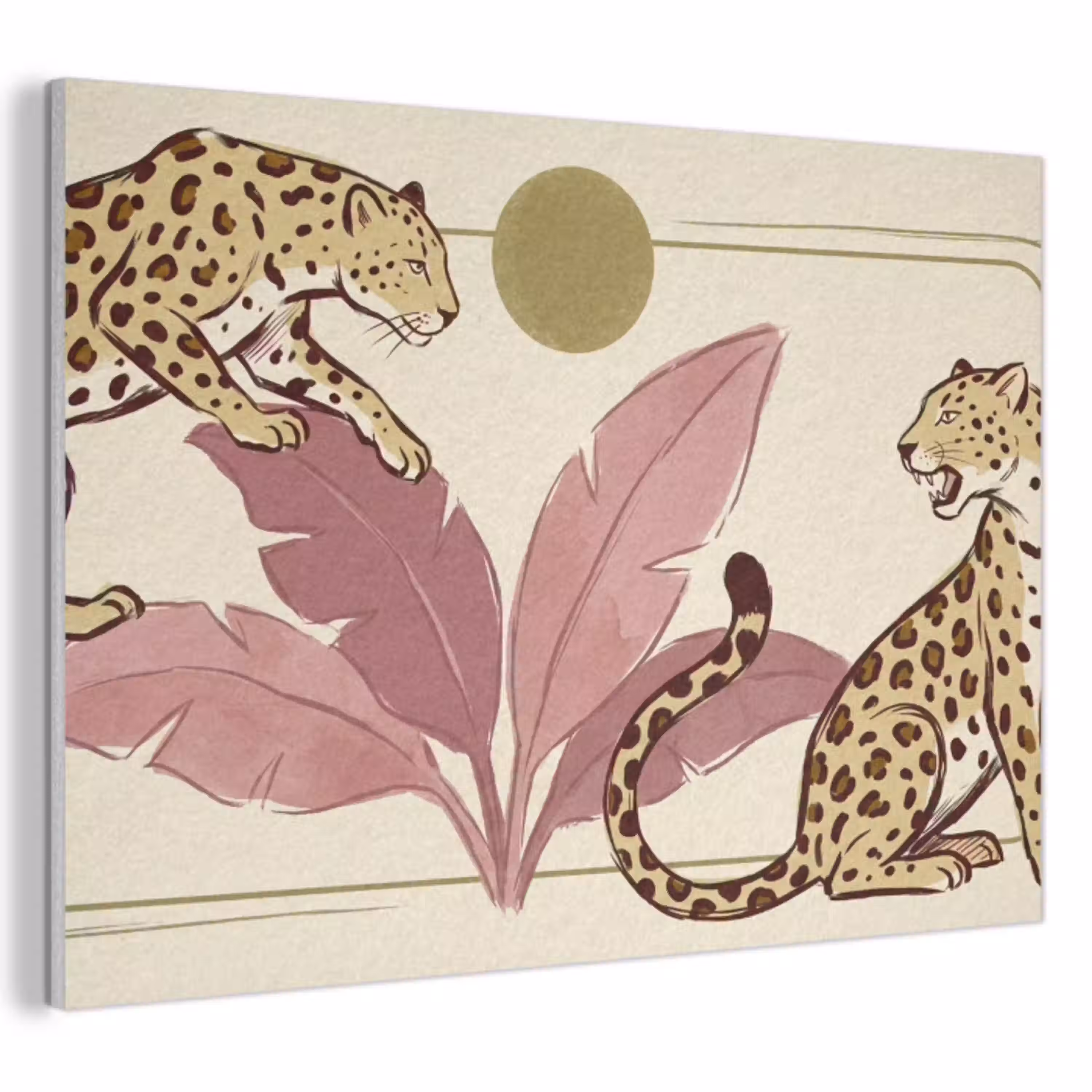 Dieren - Kat - Jungle - Illustratie - Beige PET vilt klein -3d