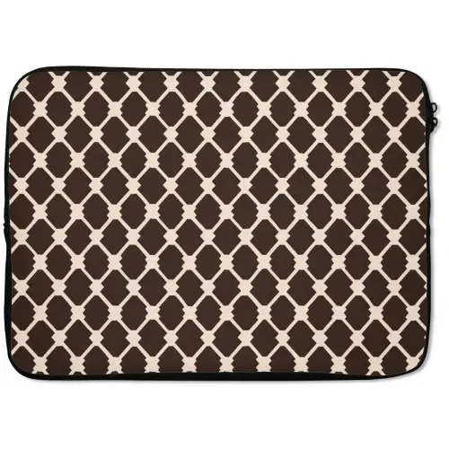 Bruin - Ruitpatroon - Geometrisch laptophoes neopreen klein 279 -zkaufland3dotto