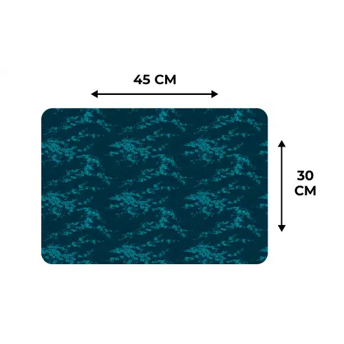 Bloesem - Blauw - Turquoise Placemat vinyl groot 368 -specs