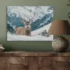 Hert - Landschap - Winter - Natuur - Dieren - Bergen PET vilt klein -sfeer2