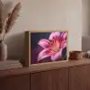 Roze - lelie - Dauwdruppels Light Box met batterij (Wandlamp) middel -sfeer2