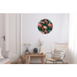 Bloemen - Schilderachtig - Patroon - Roze Wandcirkel aluminium klein 190 -woonkamer