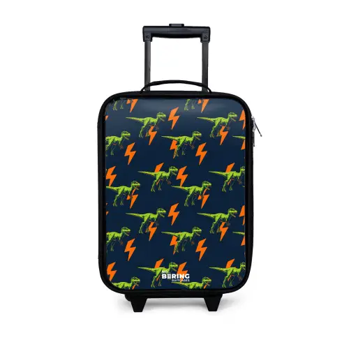 Dinos - Bliksem - Dieren - Blauw Kinderkoffer - Zwart klein -3d