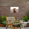 Schotse hooglander - Landschap - Koe - Bruin - Dieren - Natuur Tuinposter op houten frame 2 cm dik klein -sfeer3