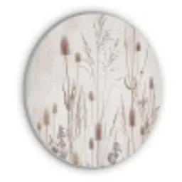Weidebloemen - Design - Sepia Akoestische PET Vilt - Rond klein -3d