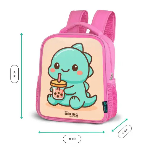 Kawai - Dino - Bubbletea Kinderrugzak - Roze middel -productfoto_formaten