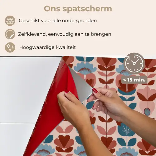 Vintage - Motief - Kleurrijk keuken achterwand spatscherm klein 900 -spatscherm_NL