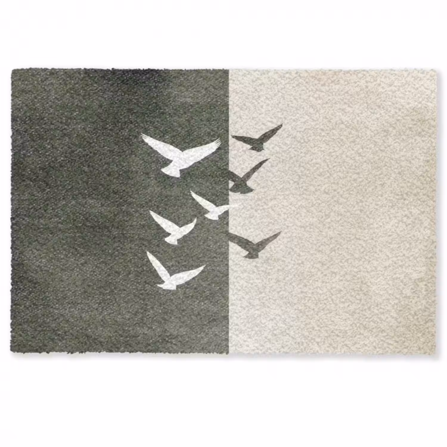 Fußmatte - Japandi - Vogel - Grün