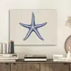 Blauwe zeester - Minimalistisch - Beige PET vilt klein -sfeer1