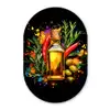 Olijfolie - Graffiti - Peper - Olijven - Modern Wandcirkel Ovaal Forex klein -3d