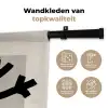 Sneeuwvlok - Kerstmis - Zwart - Feestdagen Wandkleed katoen klein -sfeer2