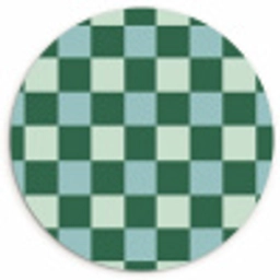 Schaakbord - Klassiek - Groen Wandcirkel kunststof plaat 5mm dik klein 188 -3d