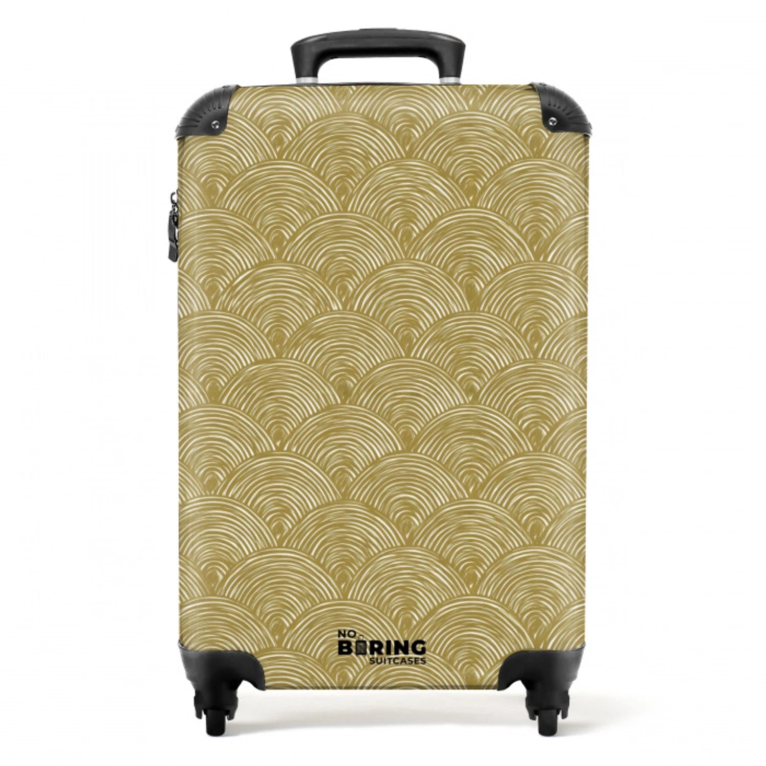 Waaier - Geometrisch - Groen NBS - Handbagage koffer - Volwassenen Unisex middel -productfoto_recht