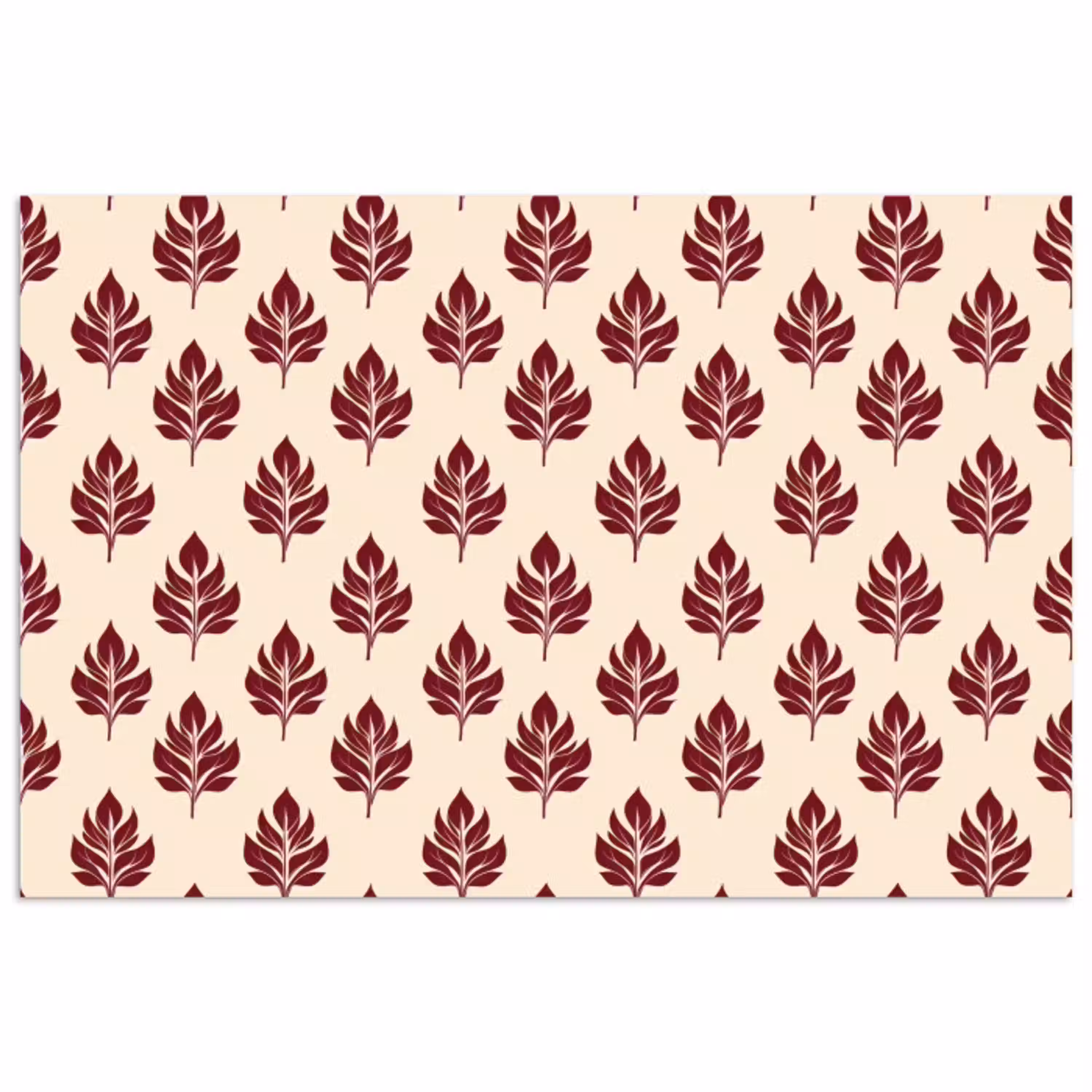 Botanisch - Patroon - Bordeaux poster papier klein 62 -3d