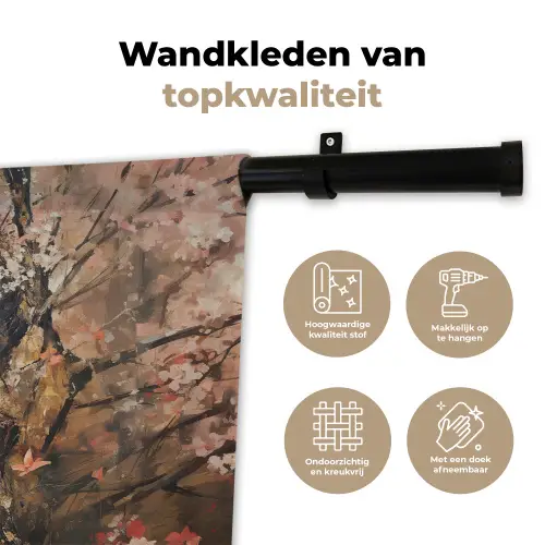 Kimono - Vrouw - kersenbomen Wandkleed katoen klein -sfeer2