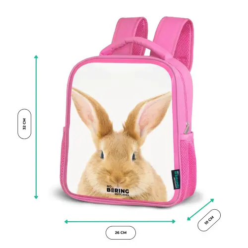 Snuffels met Tevreden Hoofd Kinderrugzak - Roze middel -productfoto_formaten