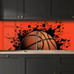 Basketbal - Verf - Sport - Oranje keuken achterwand 2 middel -sfeer1