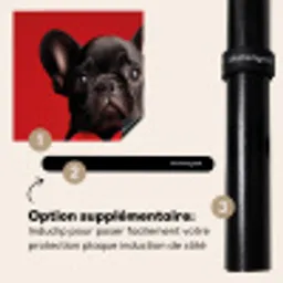 Amor - Hond  - Hartje - Rood Inductie beschermer vinyl 3mm middel -zzzzzzz-induclip_FR