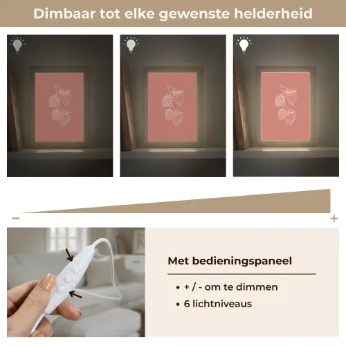 Minimalistisch - Illustratie - Aardbei - Tak Light Box met kabel (Tafellamp) klein -USP_dimbaarNL