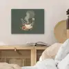 Kop - Bloemen - Groen - Koffie PET vilt klein -sfeer3