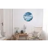 Golven - Oceaan - Blauw Wandcirkel aluminium klein -woonkamer