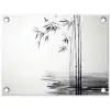 Bamboestammen - Water - Minimalistisch - Wit tuinposter los doek klein -3d
