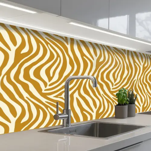 Zebra - Klassiek - Oker - Geel keuken achterwand 2 middel 871 -3d_schuin