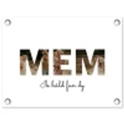 Mem - Lettercollage tuinposter los doek klein -3d