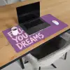 Follow your dreams - Paars - Penseeltextuur Muismat XXL klein -sfeer1