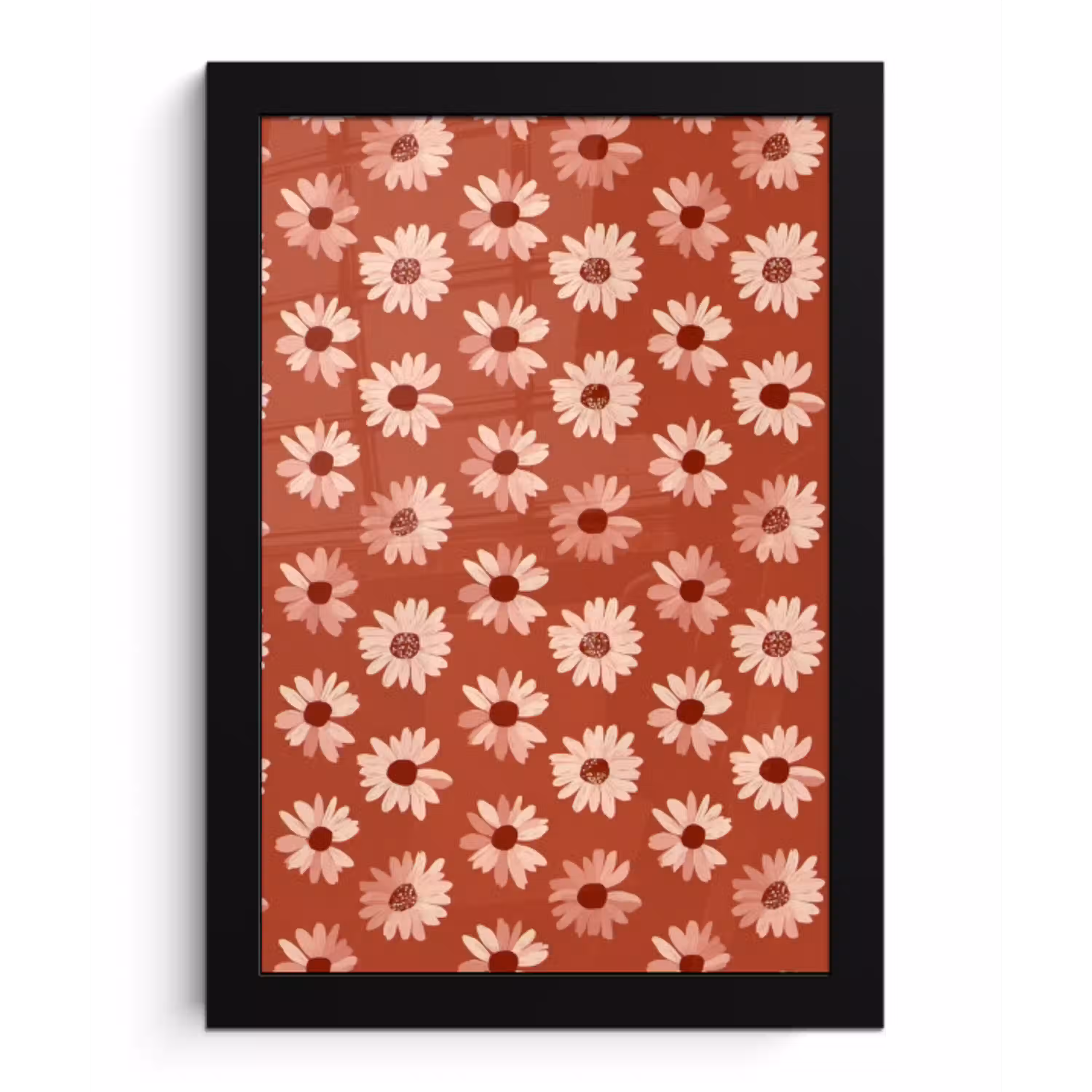 Madelief - Retro - Terracotta fotolijst zwart zonder passe partout klein 224 -3d