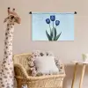 Tulpen - Blauw - Bladeren Wandkleed katoen klein -wsfeer5_kind